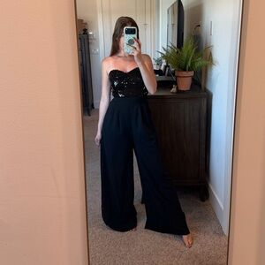 Sequin Black Jumpsuit